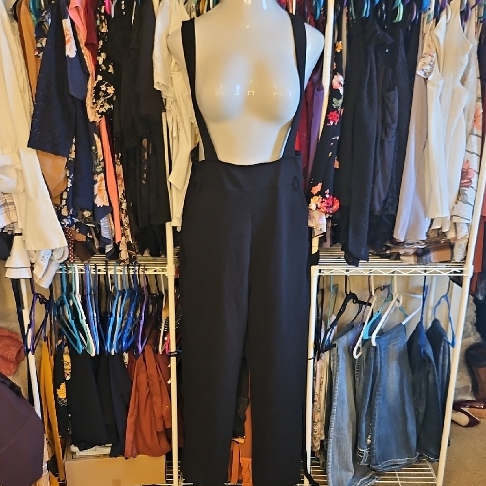 Black Suspender Jumpsuit